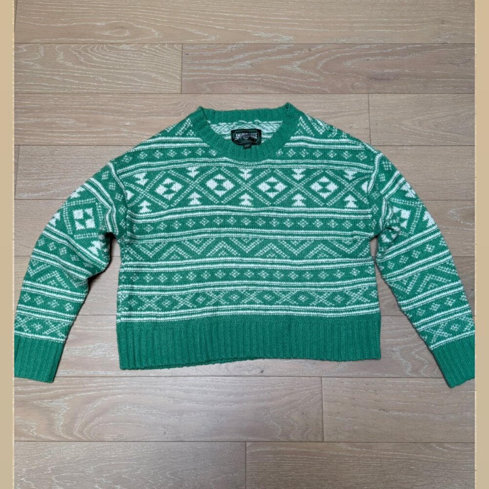 American Eagle Knit Sweater (Green) - Size Medium